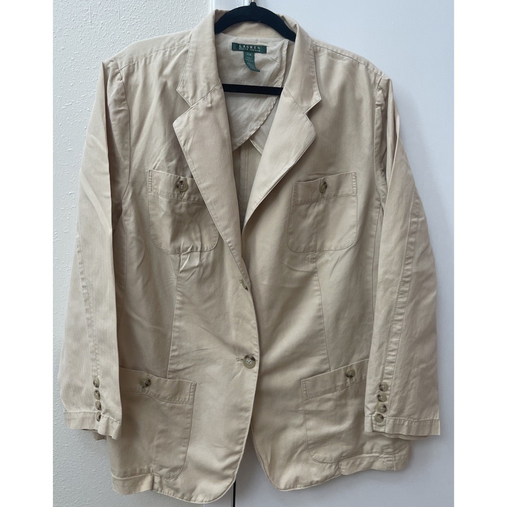 Vintage Ralph Lauren Women's 20M Linen Blend Military/Safari Field Jacket